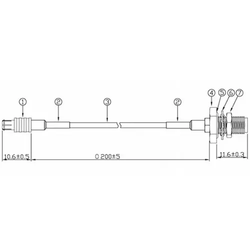 SMA Female+RG178(200)+MCX MaleÂ