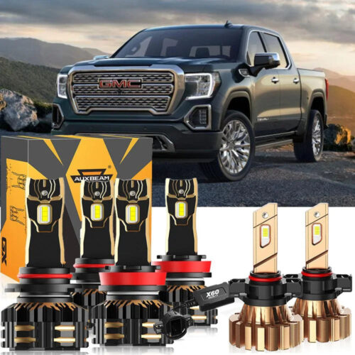 For 2007 GMC Sierra 1500 9005 H11 LED Headlight Bulbs Bundle -  High Beam + Fog Light + 6500K White