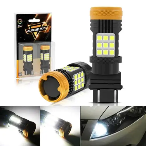 GX Series 2011-2019 Ford F-250 Super Duty  LED Headlight Bulbs H13 High & Low Beam Bundle - 7443 Parking Light Fit 2017-2019 F250 White