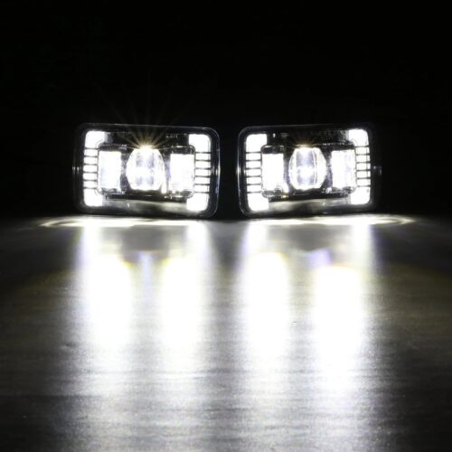 (2pcs/set) 36W Black Square LED Fog Lights with DRL Clear Lens for Ford F150 2015-2020/ F250 F350 2017-2018
