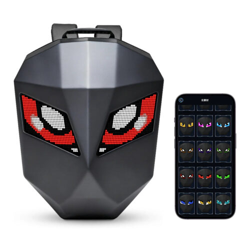 Smart LED Motorcycle Backpack  – DIY Display, Waterproof, Fits Helmet