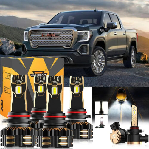 For 2003-2006 GMC Sierra 1500 9005 LED Headlight Bulbs Bundle - High Beam + Low Beam + Fog Light 6500K White