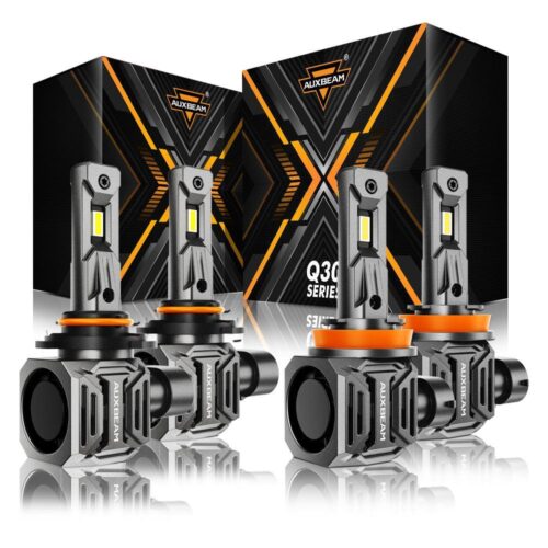 9005+H11 LED Headlight Bulbs Q30 Series Brightest Wireless 110W 24000LM 6500K Cool White | 4 Bulbs