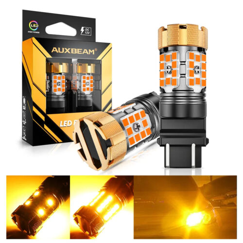 For 2007-2012 Ford Mustang Shelby GT500 H13 LED Headlight Bulbs - Front Turn Signal Light 3500K Amber