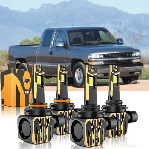 For 2000-2002 Chevrolet Silverado 1500 9005 9006 LED Headlight Bulbs Bundle - High Beam+Low Beam