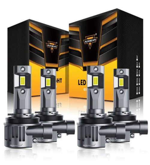 H11+H11 LED Headlight Bulbs 90W 22000LM Q20 Series 1:1 Halogen Size 6500K Cool White | 4 Bulbs