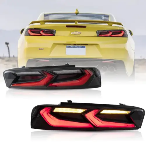 LED Tail Lights Assembly With Sequential Turn Signal With Reverse Lights For 2016-2018 Chevrolet Camaro (Fit For American Models)