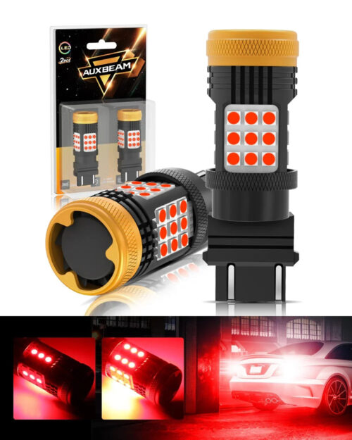 GX Series 2005-2010 Ford F-250 Super Duty LED Headlight Bulbs with Halogen Headlamps H13 High & Low Beam Bundle - 3157 Tail Light Red