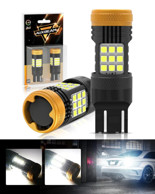 GX Series 2020 Ford F-250 Super Duty LED Headlight Bulbs H13 High & Low Beam Bundle - 7443 Front Turn Signal Light White
