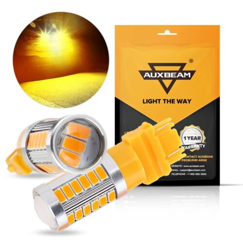 T25 3157 3156 LED Turn Signal Light Rear/Front, Side Marker Light Bulbs 20W 4000LM 3500K Amber 33LED Series | 2 Bulbs
