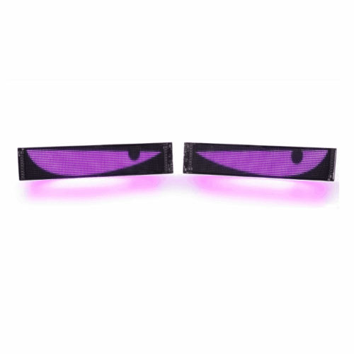 Two-Pack 23.42x4.72in Devil's Eye Atmosphere Light - Flexible Programmable USB Car LED Screen for Windshield, APP Control