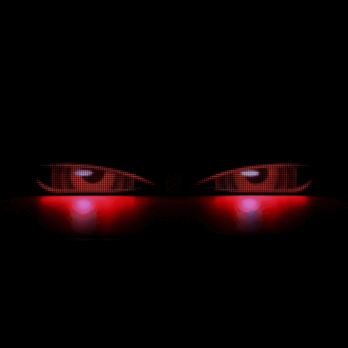 Two-Pack 14.72x3.62in Devil's Eye Atmosphere Light - Flexible Programmable USB Car LED Screen for Windshield, APP Control